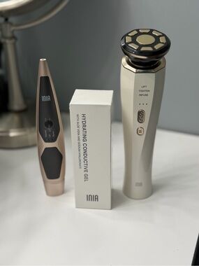 INIA Skincare Device Set Lift, Tighten, Infuse Wand + Eye Tool + Conductive Gel